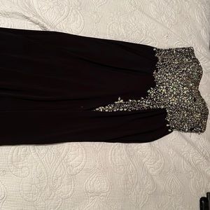 Black long dress with crystal/sparkly top half